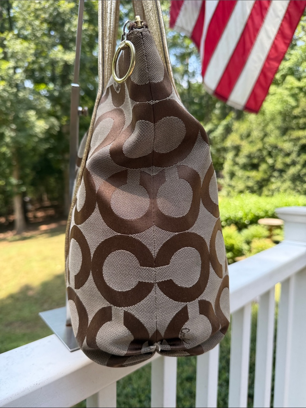Coach Poppy Op Art Glam Tote (Style No. 13826) in Signature C Canvas - Picture 14 of 17
